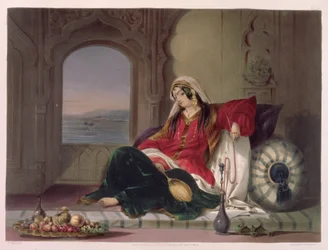 Kandahar Lady of Rank, Engaged in Smoking, plate 29 from 
